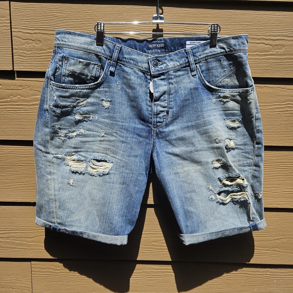 Antony Morato Shorts Men's Sz UK 36 Distressed Blue ZS
